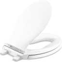 KOHLER K4732-RL-0 Transitions Elongated Toilet Seat Closed-Front with Integrated Child-Size Seat, Quiet-Close, and Grip-Tight Bumpers, White