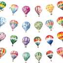 4 Packs Hot Air Balloon Theme Garland Banner Set  Watercolor Balloon Party Banner Balloons Birthday Bunting Decor for Wedding, Baby Shower,Adventure Theme Party,Travel Themed Celebrations, 24 Styles