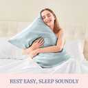 BEDELITE Satin Pillowcase for Hair and Skin, Super Soft and Cooling Similar to Silk Pillow Cases 2 Pack with Envelope Closure, Gift for Women Men(20"x30" Queen Size, Stone Blue)