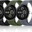 Maledan Braided Stretchy Band Compatible with Google Pixel Watch 4 3 41mm/ Pixel Watch 2 1 Band for Women Men, 3 Pack Soft Nylon Breathable Sport Replacement Strap for Google Smartwatch 41mm Accessory
