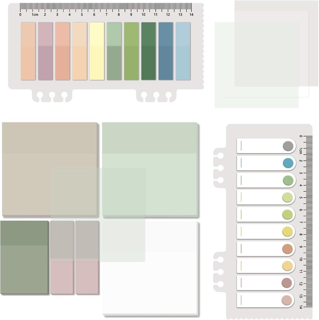 BAYTORY 700 Sheets Transparent Sticky Notes, Clear Waterproof 3 x 3 inch See Through Memo Pad, Self-Adhesive Translucent Writable Index Tabs for Annotating Books, Office & School Study Supplies