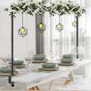 Over The Table Rod Stand with Clamps Black 46"-100'' Length 29"-55" Height Adjustable Metal Table Balloon Arch Stand with Storage Bag, for Halloween Christmas Party Wedding Anniversary Decoration