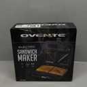 OVENTE Electric Sandwich Maker with Non-Stick Plates, Indicator Lights, Cool Touch Handle, Easy to Clean and Store, Perfect for Cooking Breakfast, Grilled Cheese, Tuna Melts and Snacks, Black GPS401B