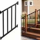 Metty Metal 2Ft W x 36in H Stair Deck Railing Kit, Textured Black AAMA2604 Powder Coat, IBC Certified Guard Rail for Deck Porch Balcony Patio Outdoor