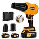 Leaf Blower Cordless,Battery Powered 800,000 RPM Electric Leaf Blower with 2 x 4.0Ah Battery and Charger Handheld Blowers for Lawn Care,Dust,Snow,Car Blowing Water with 2 Extended Nozzle,Orange