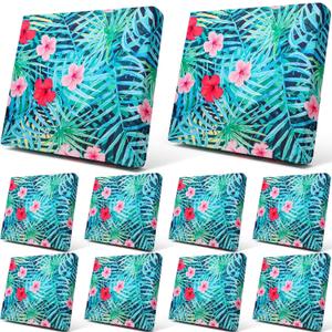 Newwiee 8Pcs Patio Cushion Covers Stretch Outdoor Cushion Cover Replacement for Patio Furniture Sofa Couch Slipcovers, Soft Flexibility Washable Furniture Protector(Fresh Floral,Fresh Color)