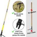 Weed Puller Tool with Long Handle,44'' Heavy Duty 4-Claw Stand Up Garden Weeding Tool-Double Weeding Technique,Weed Remover Tool That not Body BendingErgonomic