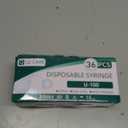 U-100 1cc Syringes with Needle 31G 5/16 inch (8mm),Individual Pack of 36