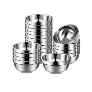 Mimorou 20 Pack 304 Stainless Steel Bowls Set 13oz 20oz Metal Double Walled Insulated Snack Mixing Lightweight Multipurpose Toddler Dinner Bowls for Ice Cream, Cereal, Snack
