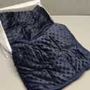 Mr. Sandman Weighted Blanket 7LBS 41 x 60 Inches, Minky Dots Heavy Blanket with Glass Beads, Soft and Cooling for School and Home, Navy Blue