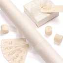 Vitalizart White Textured Wrapping Paper Set 30" Organza Ribbon & Gift Tags