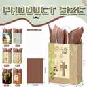 Weetude 24 Pcs Father's Day Christian Gift Bags with Tissue Paper, Happy Father's Day Goodie Bags with Handle Religious Bible Verse Paper Bag for Men Dad Theme Party Favors
