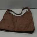 Suede Tote Bag, Brown Slouchy Suede Bags for Womens Tote Bag Work Purses Crescent Bag Suede Handbag Travel Winter Fall (Coffee)