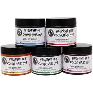 WELYEME Semi-Permanent Dog Hair Dye, Food-Grade Pigment Dog Dye, Pet Hair Dye Used by Grooming Salons, Cats and All Pets Can be Bathed