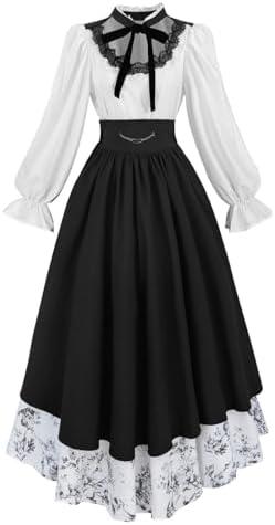 NSPSTT Victorian Dress for Women Renaissance Costume Medieval Outfit Skirt, XXL