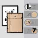 Funny Bathroom Wall Art Framed Canvas Decor 11x14 Inches, Black and White Modern Wall Decor Wash Your Hands Ya Filthy Animal Canvas Pictures Prints for Kid's Bathroom Wall Decor