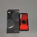 DASFOND Designed for Galaxy S21 Case with Stand, 360 Rotatable Metal Ring Kickstand Military Grade Impact Resistant Shockproof Protective Phone Case Cover for Samsung Galaxy S21, Red