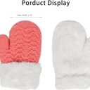 Winter-Kids-Mittens for Toddlers 2-6 Years - Windproof & Fleece Lined Knit Snow Gloves, Soft Warm Gloves for Boys-Girls (Pink)