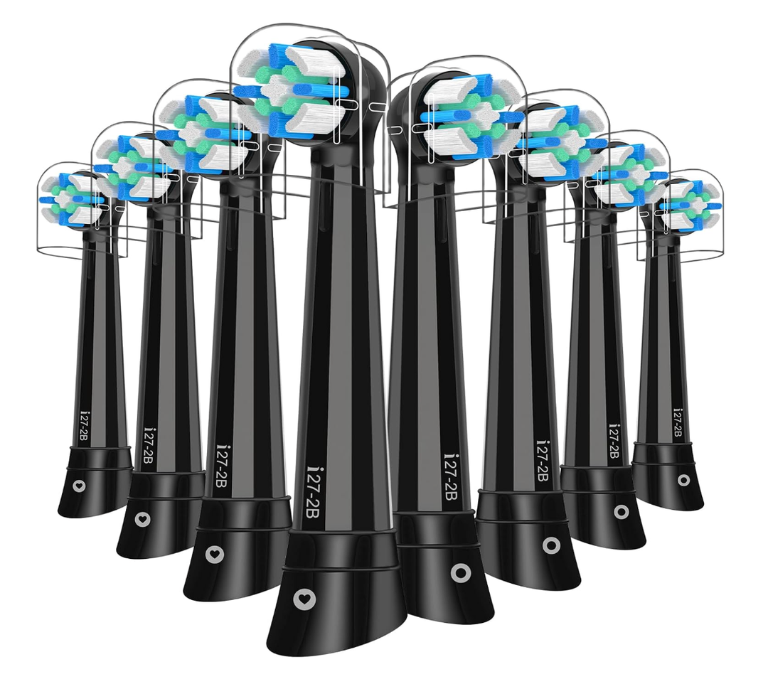 IO Replacement Head Compatible with Oral B IO 2/3/4/5/6/7/8/9/10/Deep Clean Electric Toothbrush, Brush Heads Compatible with Oral B IO for Effective Cleaning (Black)