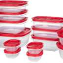 Rubbermaid EasyStore Rectangle, Square, and Round Containers, 34-Piece Set, Food Storage Containers, Food Storage Containers with Lids