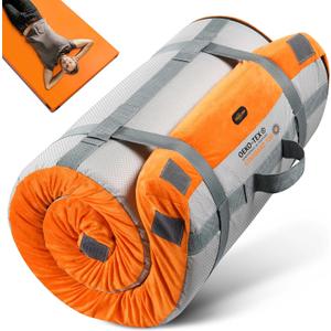 4 INCH Extra Thick Memory Foam Camping Mattress, 30D Foam Camp Pad for Car Tent Cot, Roll Up Mattress for Guests Sleepovers RV Truck Camper (Twin XL: 80*38*4", Honey Orange)