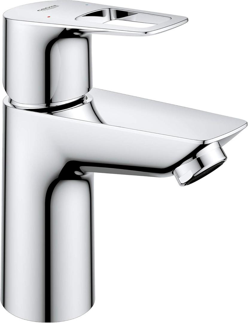 GROHE 23085001 Bauloop Single Hole Single-Handle S-Size Bathroom Faucet, No Drain, 1.2 GPM, Chrome