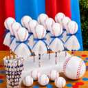 Seenelling 72 Pcs Baseball Party Favors Bulk for Kids Toys Lollipop Stationery Set Contains Baseball Beach Balls Stress Balls Pencils for Kid Birthday Gift Classroom Prizes Set Goodie Bag Fillers