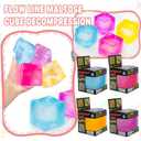 Premium Big Block Cube Sensory Toy with a Super Solid Squish Nice Square Shape Anxiety Sensory Squishy Fidget Toy Ice Cube Slow Rise (Blue)