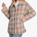 Dokotoo Winter Coats for Women Button Down Plaid Flannel Shirts Warm Sherpa Fleece Jacket (2X-Large)