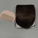 Bangs Hair Clip - Brown Clip in Bangs Real Human Hair, Fake Bangs Fringe with Temples Wispy Bangs Hair Extensions for Women Daily Wear