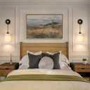 Battery Operated Wall Sconces Set of 2,Rechargeable Wireless Wall Lights with RGB & Dimmable Remote, No Wiring Renter Friendly, Modern Wood & Linen Wall Lamps for Bedroom Bedside Living Room.
