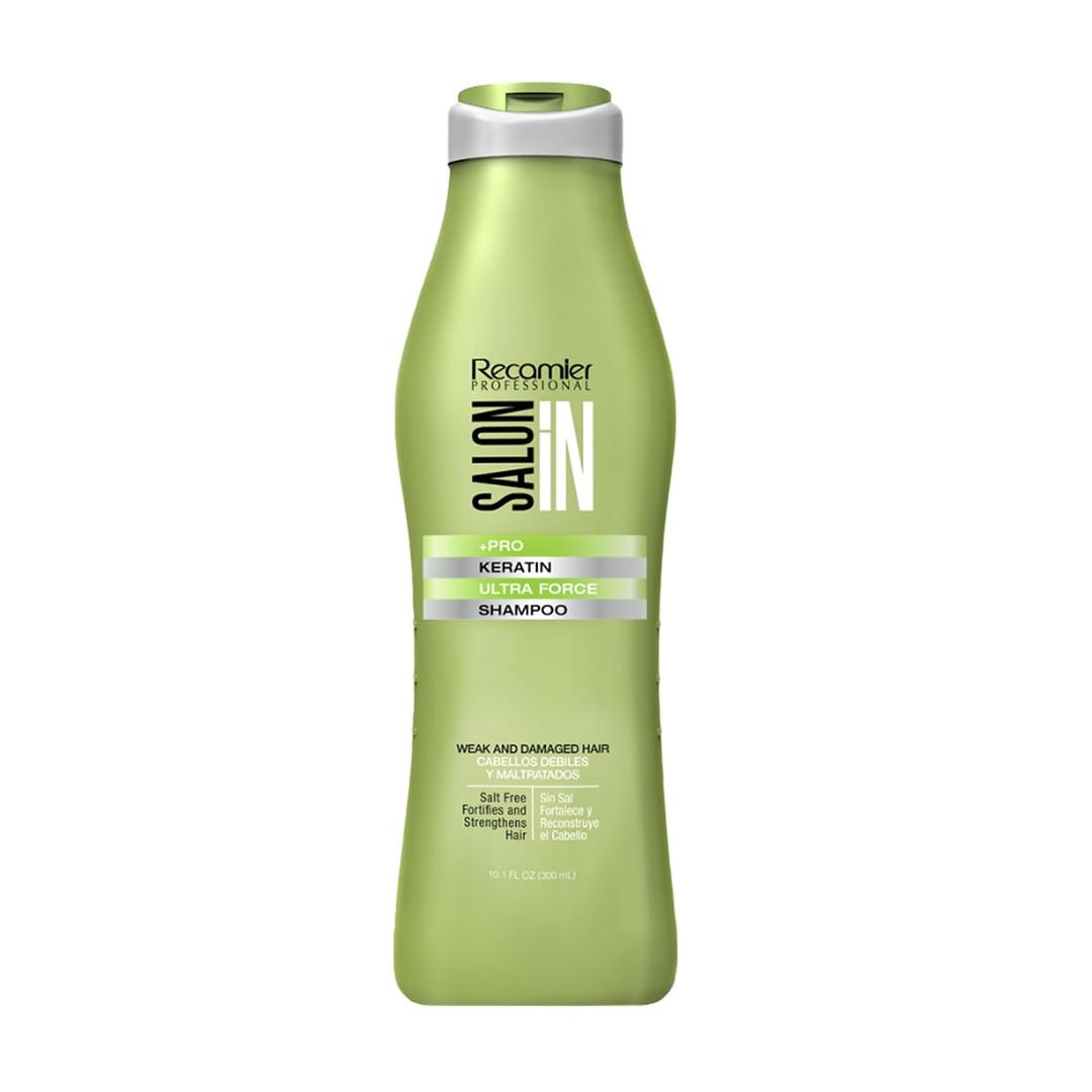Salon In by Recamier | Keratin Ultra Force Hair Shampoo | Deep Repair & Hydration | 10.1 fl oz / 300 ml