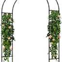 Garden Arch Trellis, Trellis Arch for Climbing Plants Outdoor, 5FT x 7.9FT Metal Full Garden Arbor, Trellises for Patio Lawn Backyard, Large Garden Archway Decoration Black 59.1" x 94.5in
