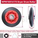 GELASKA 4392067 Dryer Repair Kit with WPW10314173 Dryer Drum Support Roller, W10837240 Dryer Idler Pulley and Bracket, 661570V Belt, WPW10359271, WPW10359272 Dryer Drum Support Roller Shaft
