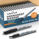 VOKART Permanent Markers Bulk, 150 Pack Black Permanent Markers, Thin Fine Point Tip for Office & Moving Supplies, Quick-Dry & Waterproof Ink Marker Pens for Moving Boxes, Labeling & Industrial Use