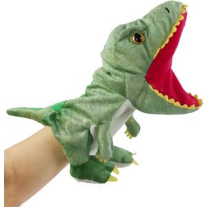 HooYiiok Plush Dinosaur Hand Puppets,Dinosaur Stuffed Animal Cute Soft Plush Toy Great Birthday Gift for Kids 11 inches Open Movable Mouth for Creative Role Play