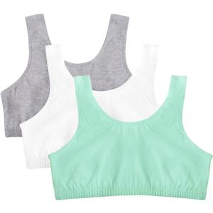 Fruit of The Loom Women's Built Up Tank Style Sports Bra (46, Mint Chip/White/Grey Heather)