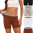 UMMISS Womens Boxer Briefs Underwear Boy Shorts Cotton Underwear Soft Anti Chafing Ladies Panties 4 Pack (Large)