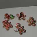 Thyle 5 Pcs Christmas Table Decorations Wooden Gingerbread Man Signs Vintage Figurine Christmas Table Centerpiece Decor for Xmas Home Kitchen Party Office Shelf Door