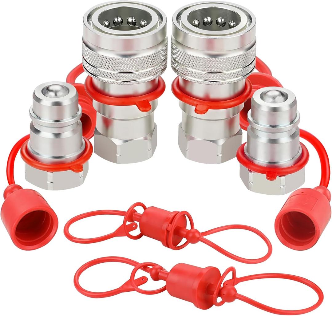 1/2 Ag ISO 5675 Ball Pioneer Hydraulic Quick Connect Coupler with Dust Caps
