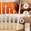 Rossesay 48 Pcs Flameless LED Taper Candles Battery Operated Candles 4 Sizes of 8.5'', 9.65'', 10.83'', 12.8'' Flameless Candlesticks Flickering for Halloween Christmas Church Wedding(Ivory)