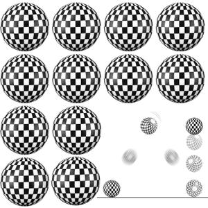 Sotiff 24 Pcs 1.26 Inch 32mm Mini Race Car Stress Bouncy Balls Bulk Checkered Rubber Bounce Balls Bulk for Party Favors, Goodie Bag Fillers, Easter Gift Bag Stuffers, Basket Stuffers, Classroom Prizes