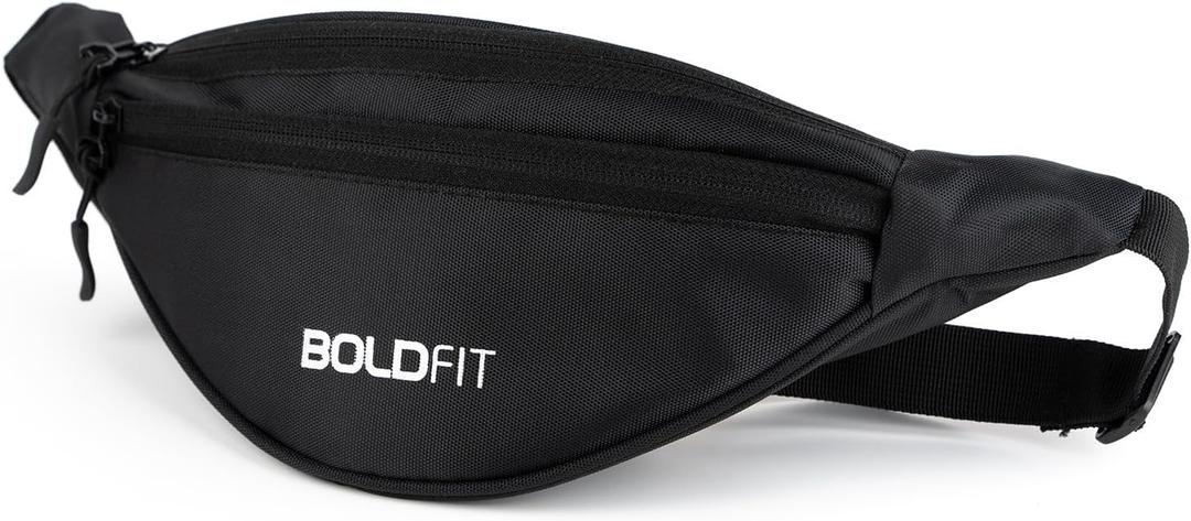 Boldfit Waist Bag for Men Travel Bag for Men Chest Bag for Men Travel Fanny Pack for Men Waist Bag for Women Side Bag for Men Travel Accessories/Pouch/Hand Purse. Mobile Bag/Money Bag - Black (Black)