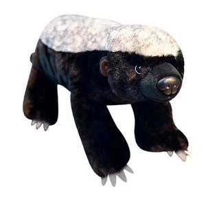 ZHONGXIN MADE Simulation Honey Badger Plush Toy - Black 20'' Realistic Wild African Badger Stuffed Animal Toys, Lifelike Standing Wild Animals Plush Toy Collection Gifts for Kids (20 inch)