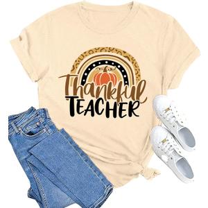 MAIHUN Women Teacher Life Shirt Teacher Gift Short Sleeve Shirts It s a Beautiful Day for Learning T-Shirt (Medium)