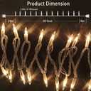 HISHINY Christmas Lights 100 Count Mini Clear Lights 32ft White Wire Christmas Tree String Lights Set for Outdoor Indoor Christmas Decorations Wedding Valentines Day Decor,UL Certified (32feet)