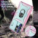 for Samsung Galaxy S24 Ultra Case Military Grade Drop Shock Protection Cell Phone Cover with Slide Camera Cover Built-in 360 Rotate Ring Stand for S24 Ultra 6.8 - Pink
