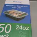 50 Pack (100-Piece) 24 oz Meal Prep Containers Reusable with Lids, Sturdy Leakproof & Food Safe, Microwave, Freezer, Dishwasher Safe Prep Containers, To Go Take Out Plastic Food Storage