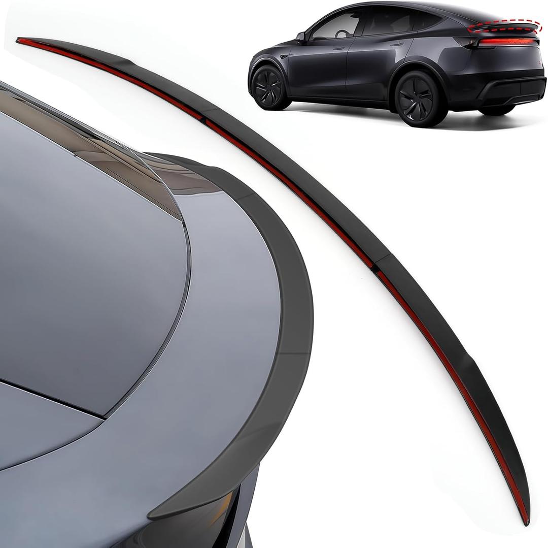 Spoiler Fit for Tesla Model Y Juniper 2025 2026, 3-Piece ABS Adhesive Rear Spoiler Wing OEM Rear Trunk Lip, Aerodynamic Stability, 2025 2026 Model Y Juniper Accessories (Matte Black)