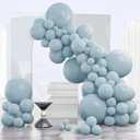 PartyWoo Dusty Blue Balloons 140pcs Different Sizes of 18 12 10 5 Inch Light Blue Aqua Boho Balloon Arch Kit Garland for Graduation Baby Shower Gender Reveal Birthday Party Decorations Blue-F28